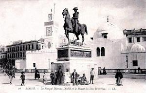 1871- Alger - Mosquee Djemaa-Djedid et Statue du Duc d'Orleans